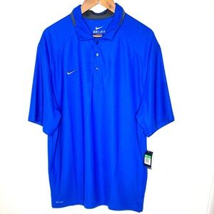 Nike Dri Fit Short Sleeve Athletic Athleisure  Blue Golf  Polo Men’s Size XL